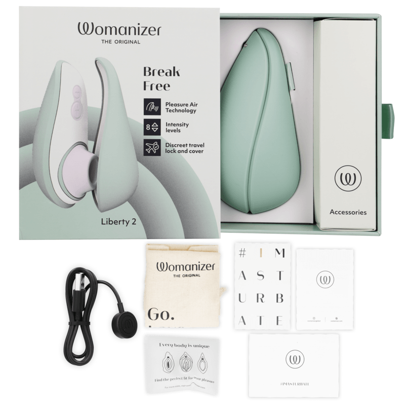 WOMANIZER - LIBERTY 2 ESTIMULADOR & SUCCIONADOR CLITORIS VERDE CLARO - Optelum