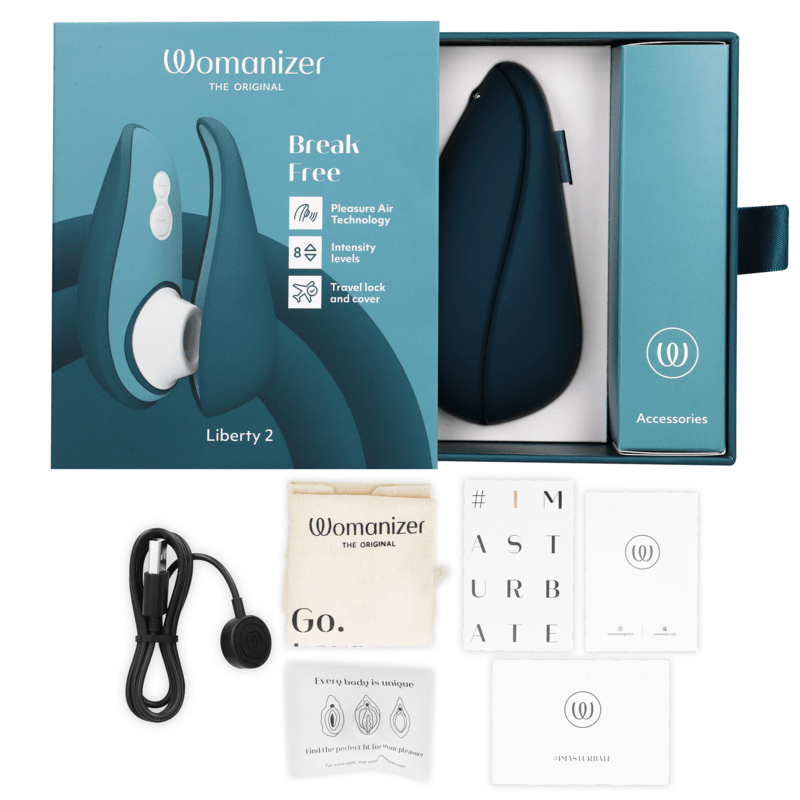 WOMANIZER - LIBERTY 2 ESTIMULADOR & SUCCIONADOR CLITORIS VERDE CLARO - Optelum