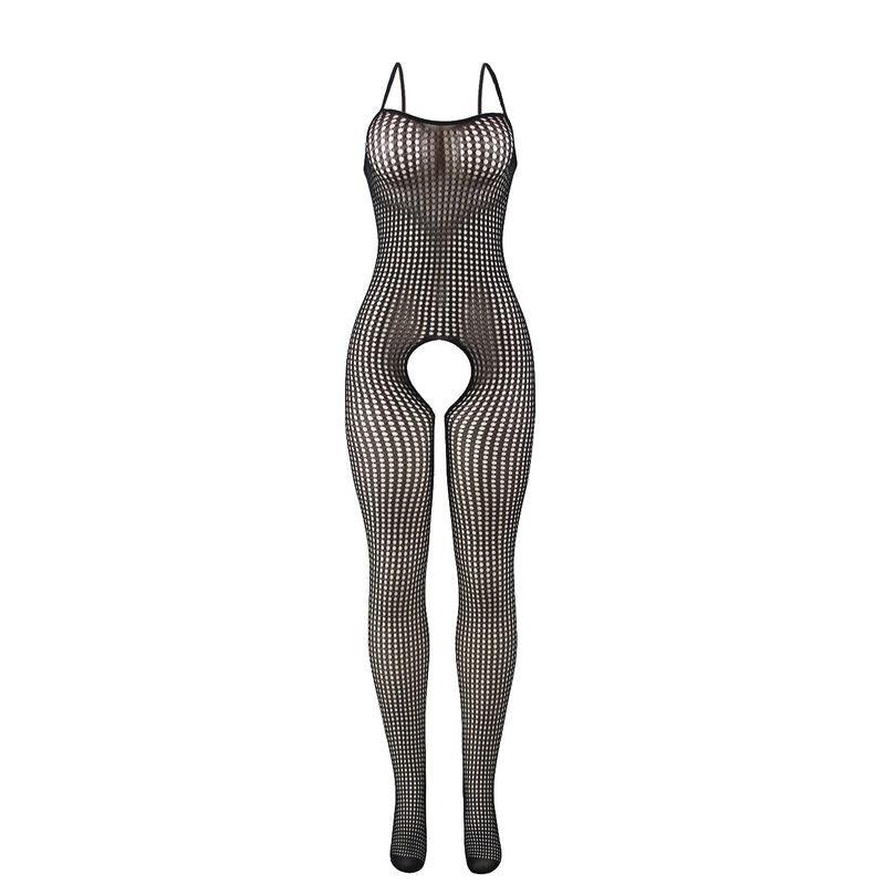 SUBBLIME - 951726 BODYSTOCKING CROTCHLESS DE REJILLA ELSTICO NEGRO TALLA ÚNICA - Optelum