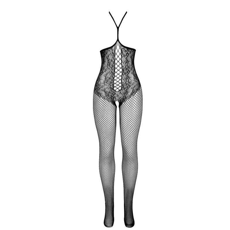 SUBBLIME - 951849 BODYSTOCKING DE REJILLA COPA ABIERTA Y CUELLO HALTER NEGRO TALLA ÚNICA - Optelum