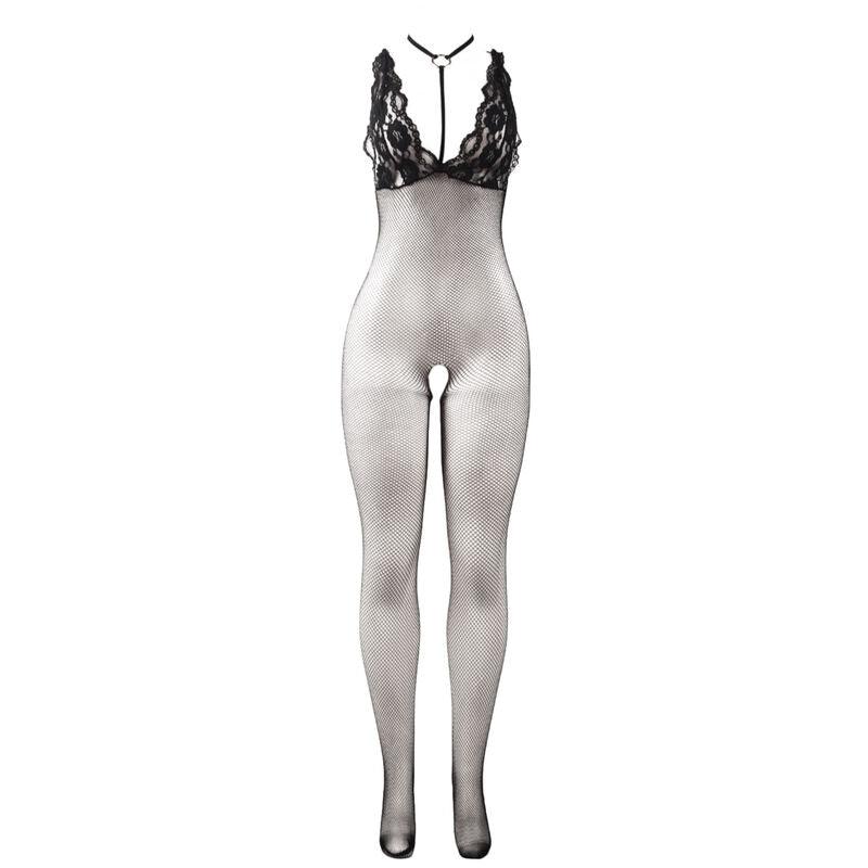 SUBBLIME - 951993 BODYSTOCKING CROTCHLESS DE REJILLA TRANSPARENTE NEGRO TALLA ÚNICA - Optelum