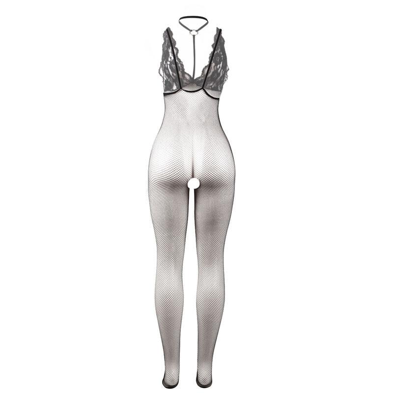 SUBBLIME - 951993 BODYSTOCKING CROTCHLESS DE REJILLA TRANSPARENTE NEGRO TALLA ÚNICA - Optelum