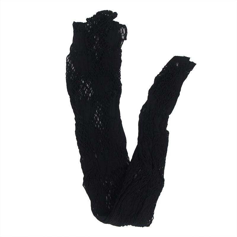 SUBBLIME - 952129 BODYSTOCKING DE REJILLA CON DISEÑO DE VESTIDO Y DETALLES FLORALES NEGRO TALLA ÚNICA - Optelum
