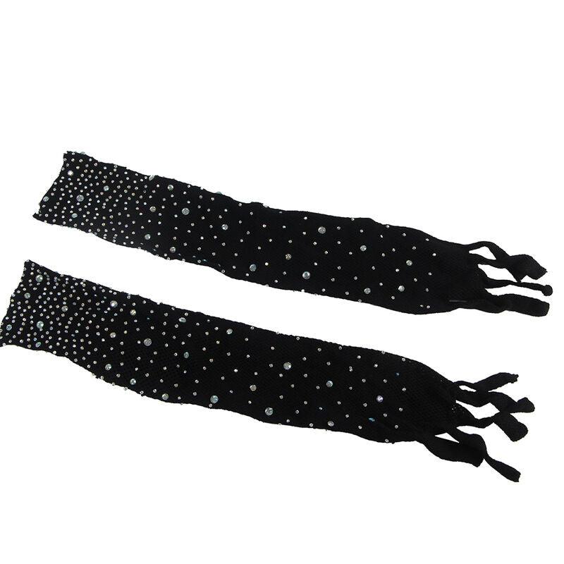 SUBBLIME - 952174 BODYSTOCKING DE REJILLA CON GUANTES Y DIAMANTES NEGRO TALLA ÚNICA - Optelum