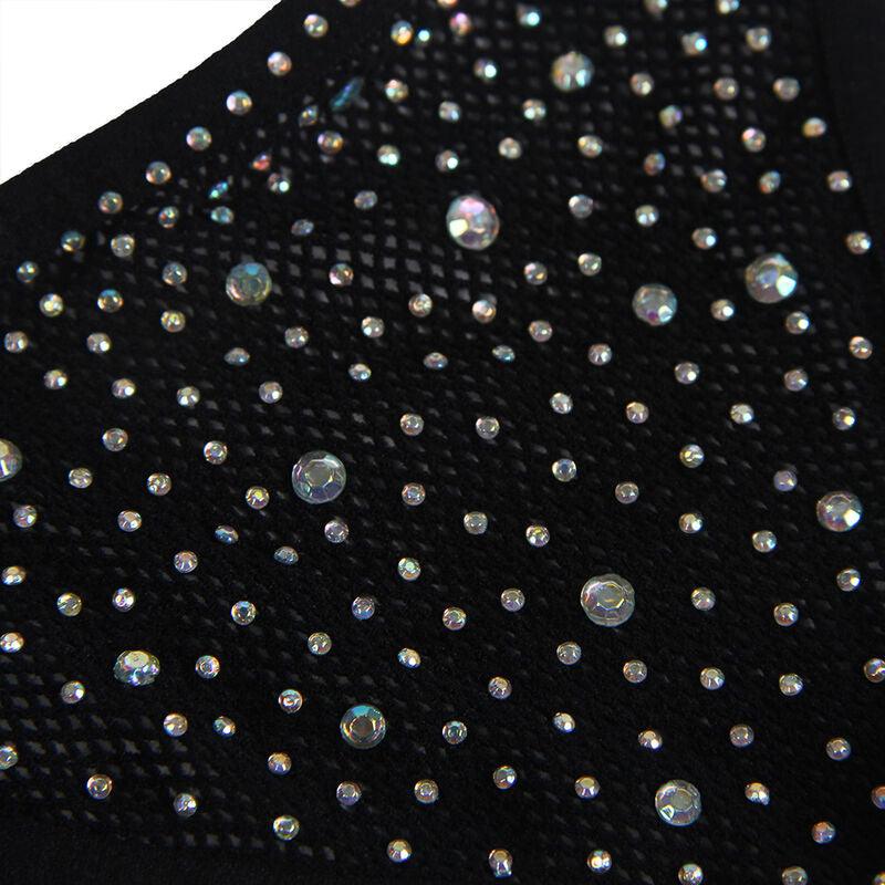 SUBBLIME - 952174 BODYSTOCKING DE REJILLA CON GUANTES Y DIAMANTES NEGRO TALLA ÚNICA - Optelum