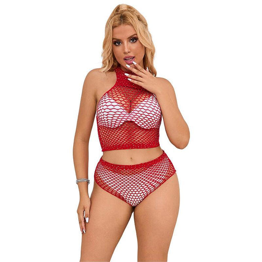 SUBBLIME - 952402 SET DE REJILLA CON BRILLANTES ROJO TALLA ÚNICA - Optelum