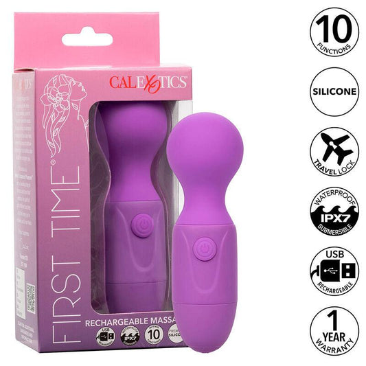 CALEXOTICS - FIRST TIME MASAJEADOR RECARGABLE 10 VIBRACIONES VIOLETA - Optelum
