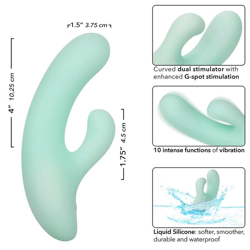 CALEXOTICS - PACIFICA FIJI VIBRADOR Y ESTIMULADOR PUNTO G 10 VIBRACIONES AQUA - Optelum