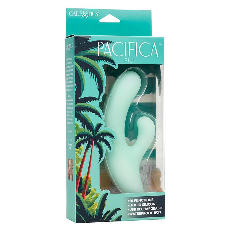 CALEXOTICS - PACIFICA FIJI VIBRADOR Y ESTIMULADOR PUNTO G 10 VIBRACIONES AQUA - Optelum