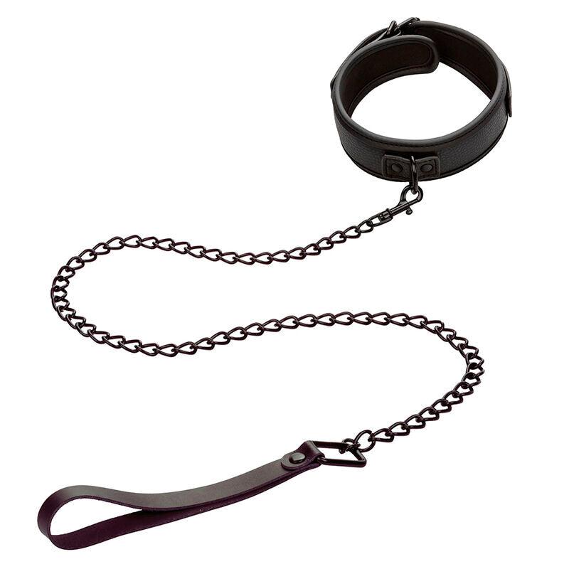 CALEXOTICS - NOCTURNAL COLLAR Y CORREA CUERO AJUSTABLE NEGRO - Optelum