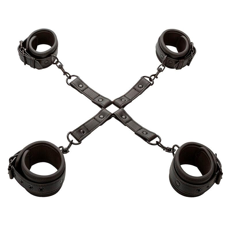 CALEXOTICS - NOCTURNAL CONECTOR HOG TIE CUERO AJUSTABLE NEGRO - Optelum