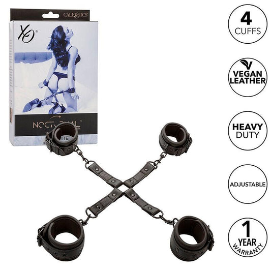 CALEXOTICS - NOCTURNAL CONECTOR HOG TIE CUERO AJUSTABLE NEGRO - Optelum