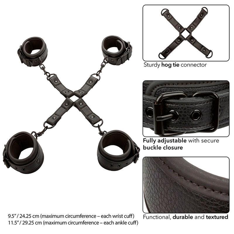CALEXOTICS - NOCTURNAL CONECTOR HOG TIE CUERO AJUSTABLE NEGRO - Optelum