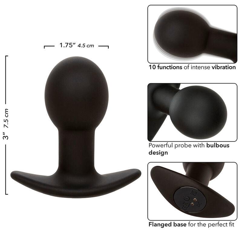 CALEXOTICS - ROCK BOTTOM PLUG ANAL 10 VIBRACIONES SILICONA NEGRO - Optelum