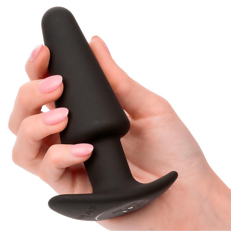 CALEXOTICS - ROCK BOTTOM PLUG ANAL CÓNICO 10 VIBRACIONES SILICONA NEGRO - Optelum