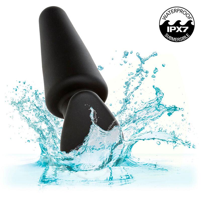 CALEXOTICS - ROCK BOTTOM PLUG ANAL CÓNICO 10 VIBRACIONES SILICONA NEGRO - Optelum