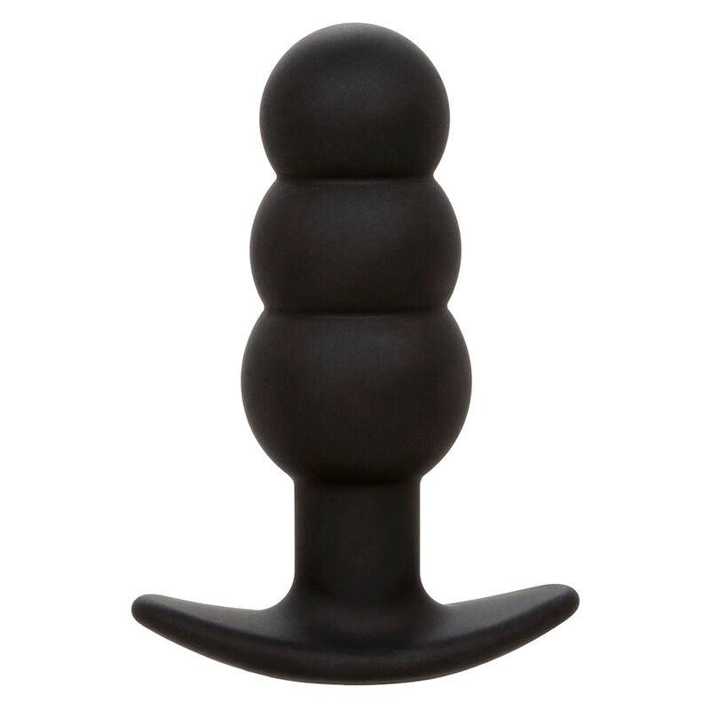 CALEXOTICS - ROCK BOTTOM PLUG ANAL CON CUENTAS 10 VIBRACIONES SILICONA NEGRO - Optelum