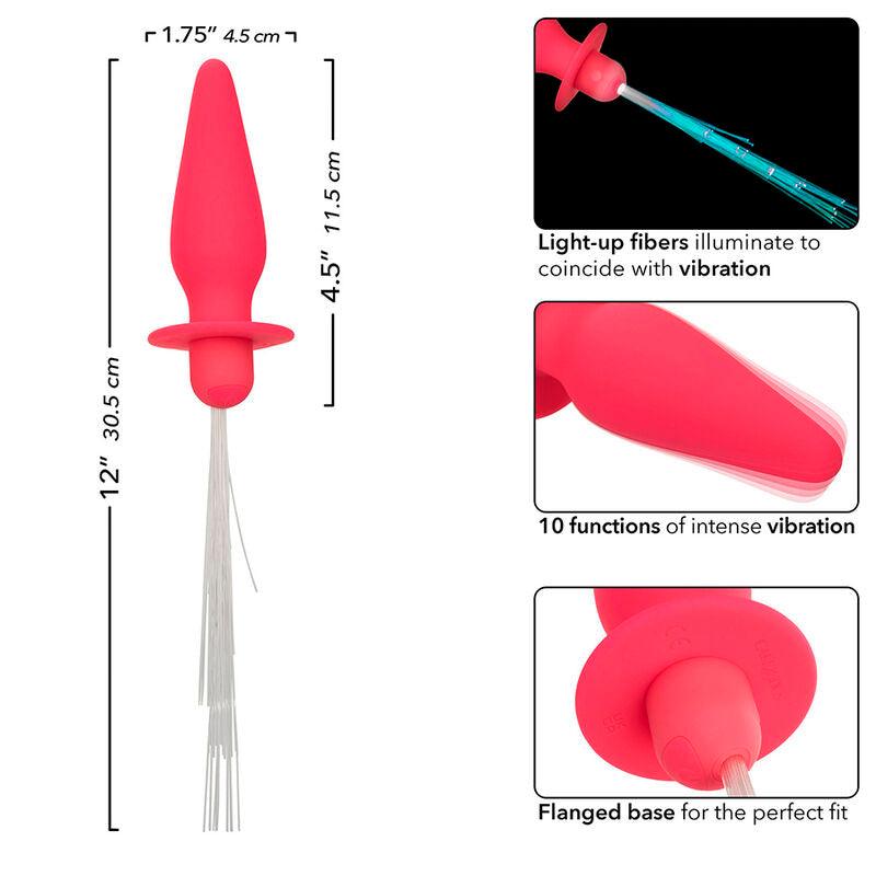 CALEXOTICS - SOUTHERN LIGHTS LIGHT UP PLUG ANAL CON LUCES 10 VIBRACIONES SILICONA ROSA - Optelum