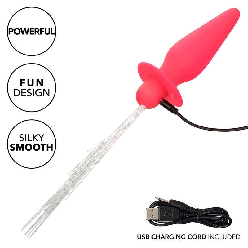 CALEXOTICS - SOUTHERN LIGHTS LIGHT UP PLUG ANAL CON LUCES 10 VIBRACIONES SILICONA ROSA - Optelum