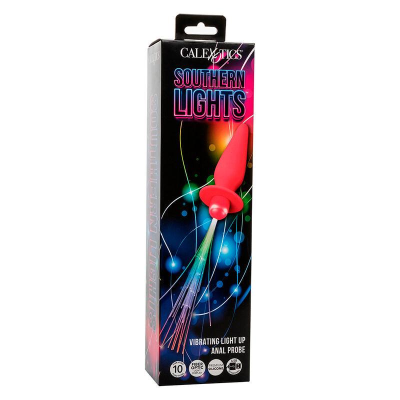 CALEXOTICS - SOUTHERN LIGHTS LIGHT UP PLUG ANAL CON LUCES 10 VIBRACIONES SILICONA ROSA - Optelum
