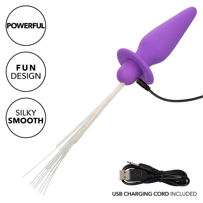 CALEXOTICS - SOUTHERN LIGHTS LIGHT UP PLUG ANAL CON LUCES 10 VIBRACIONES SILICONA VIOLETA - Optelum