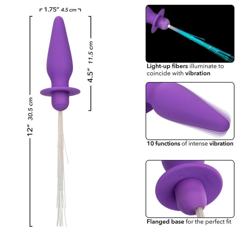 CALEXOTICS - SOUTHERN LIGHTS LIGHT UP PLUG ANAL CON LUCES 10 VIBRACIONES SILICONA VIOLETA - Optelum