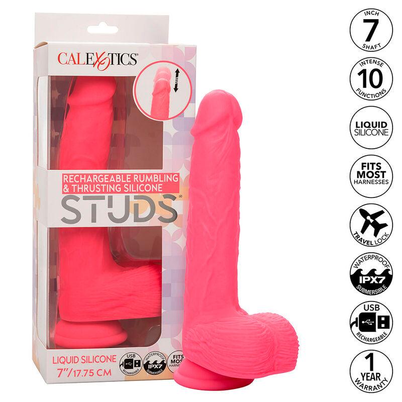 CALEXOTICS - STUDS VIBRADOR REALÍSTICO 10 VIBRACIONES Y ROSA - Optelum