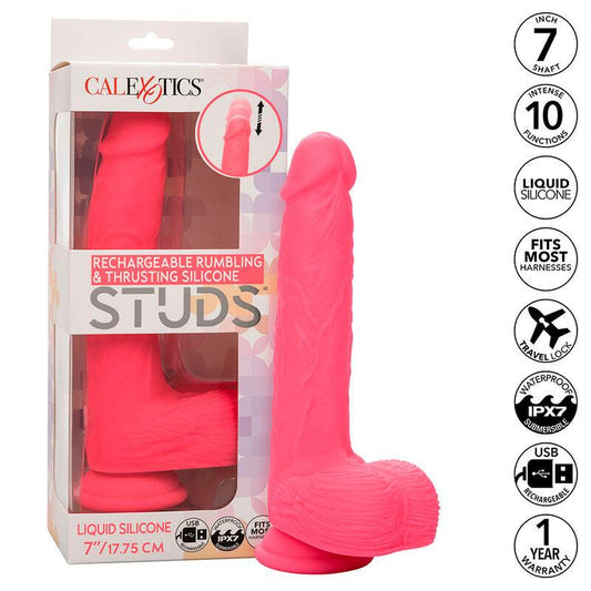 CALEXOTICS - STUDS VIBRADOR REALÍSTICO 10 VIBRACIONES Y ROSA - Optelum