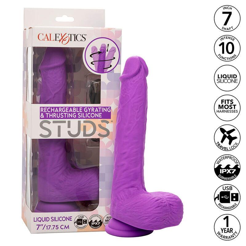 CALEXOTICS - STUDS VIBRADOR RECARGABLE Y GIRATORIO 10 VIBRACIONES VIOLETA - Optelum