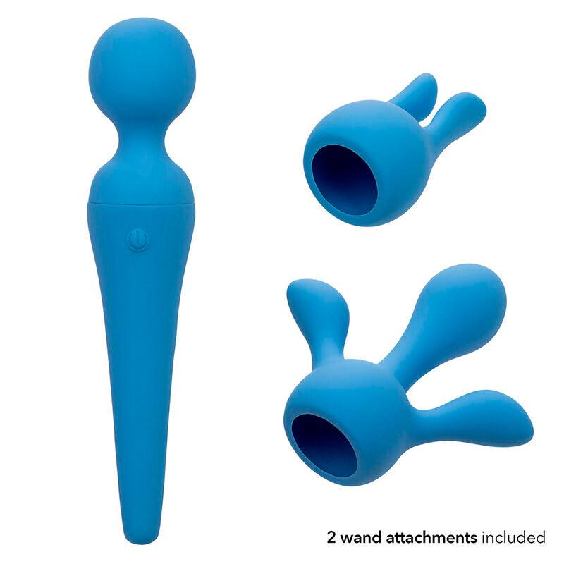 CALEXOTICS - COUTURE KIT VIBRADOR WAND 10 VIBRACIONES AZUL - Optelum