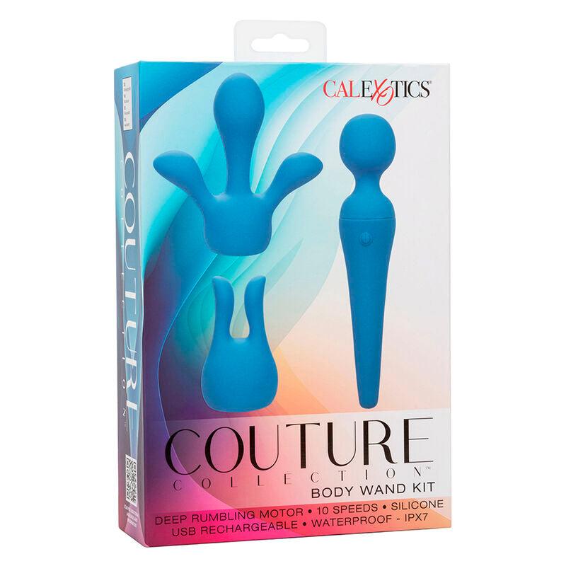 CALEXOTICS - COUTURE KIT VIBRADOR WAND 10 VIBRACIONES AZUL - Optelum
