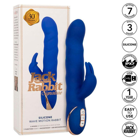 CALEXOTICS - JACK VIBRADOR RABBIT MOVIMIENTO DE ONDAS AZUL - Optelum