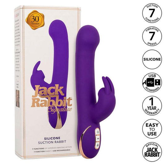 CALEXOTICS - JACK VIBRADOR RABBIT Y ESTIMULADOR 7 NIVELES DE VIBRACIÓN Y SUCCIÓN AZUL - Optelum