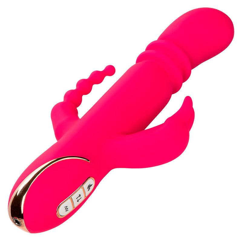 CALEXOTICS - JACK FANTASY TRIPLE VIBRADOR CALENTABLE RABBIT ROSA - Optelum