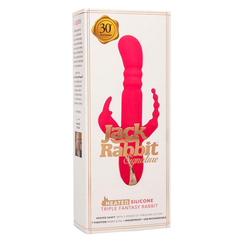 CALEXOTICS - JACK FANTASY TRIPLE VIBRADOR CALENTABLE RABBIT ROSA - Optelum
