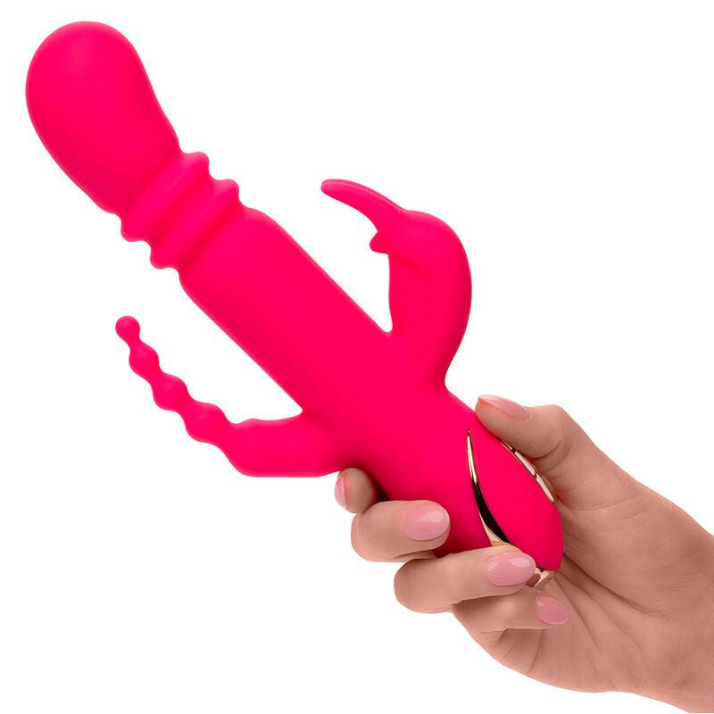 CALEXOTICS - JACK FANTASY TRIPLE VIBRADOR CALENTABLE RABBIT ROSA - Optelum