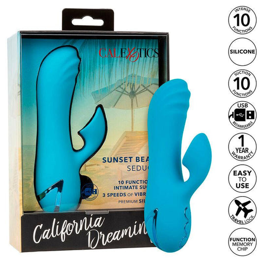 CALEXOTICS - SUNSET BEACH SEDUCER VIBRADOR Y ESTIMULADOR 10 FUNCIONES AZUL - Optelum