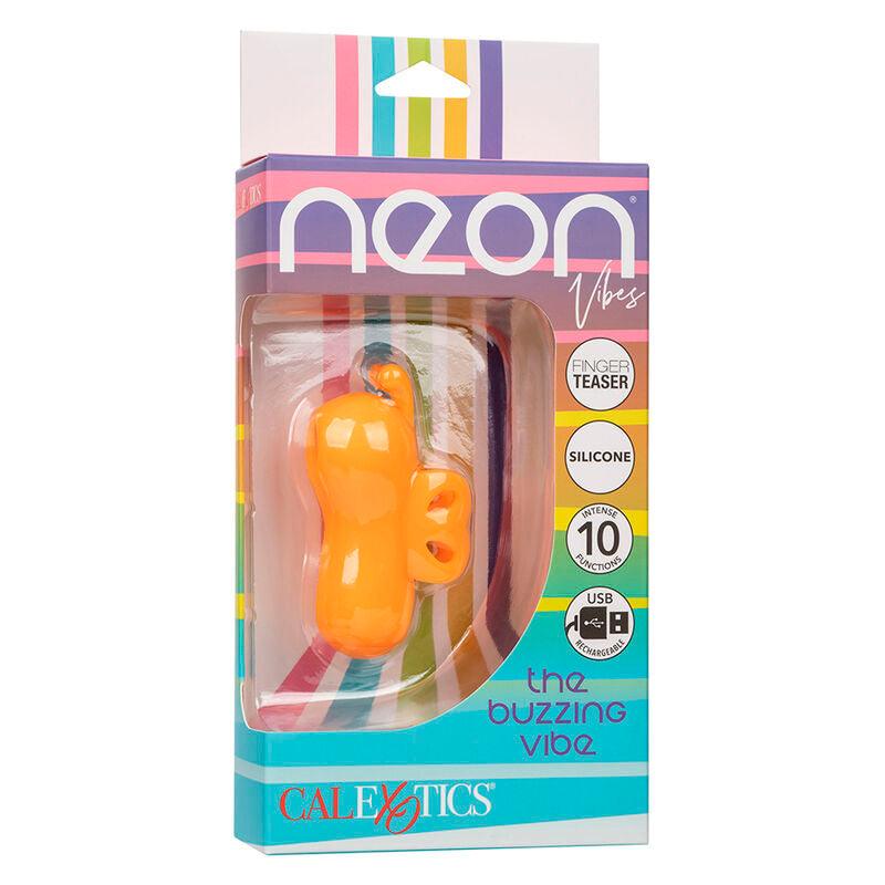 CALEXOTICS - NEON VIBES THE BUZZING VIBE ESTIMULADOR DE DEDO 10 VIBRACIONES NARANJA - Optelum