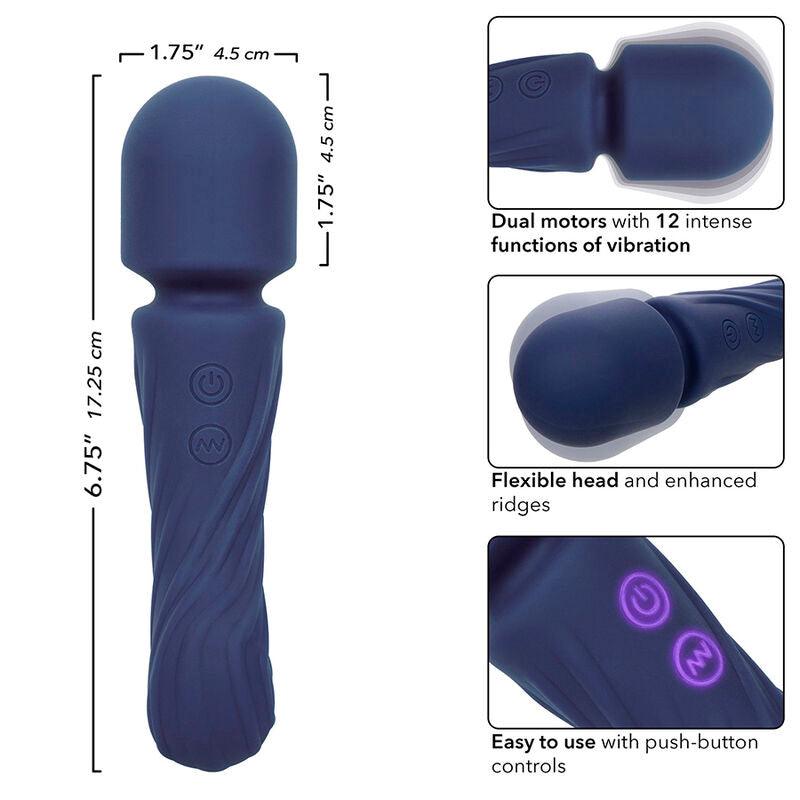 CALEXOTICS - CHARISMA ALLURE MASAJEADOR DOBLE MOTOR 12 FUNCIONES 17,25 CM X 4,5 CM MORADO - Optelum
