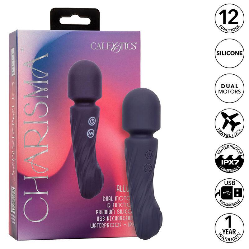 CALEXOTICS - CHARISMA ALLURE MASAJEADOR DOBLE MOTOR 12 FUNCIONES 17,25 CM X 4,5 CM MORADO - Optelum