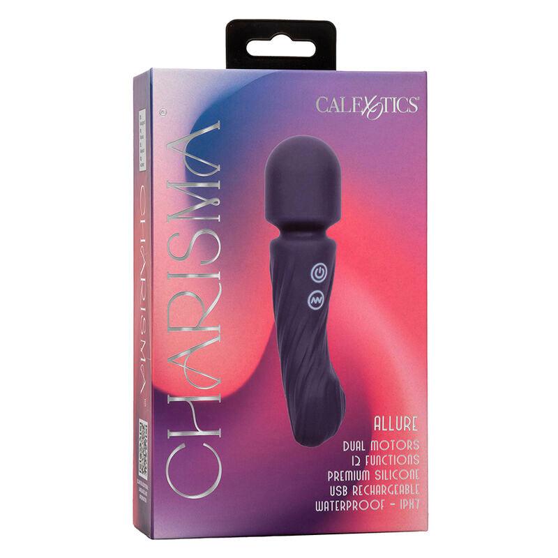 CALEXOTICS - CHARISMA ALLURE MASAJEADOR DOBLE MOTOR 12 FUNCIONES 17,25 CM X 4,5 CM MORADO - Optelum