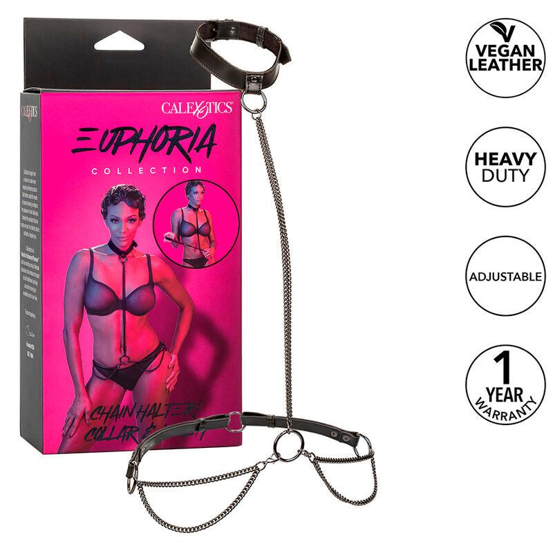 CALEXOTICS - EUPHORIA COLLAR HALTER Y CORREA CON CADENA - Optelum