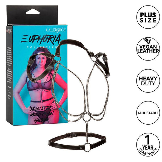 CALEXOTICS - EUPHORIA ARNÉS ESTILO CABESTRO CON MÚLTIPLES CADENAS PREMIUM TALLA PLUS - Optelum