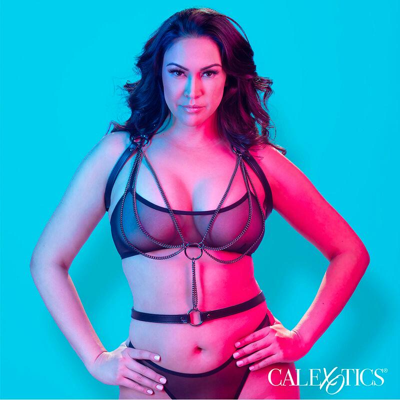 CALEXOTICS - EUPHORIA ARNÉS ESTILO CABESTRO CON MÚLTIPLES CADENAS PREMIUM TALLA PLUS - Optelum