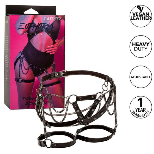 CALEXOTICS - EUPHORIA ARNÉS DE MUSLO CON CADENAS PREMIUM - Optelum