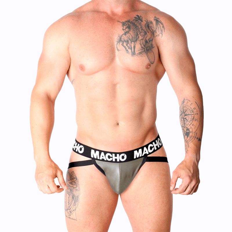MACHO - MX27GR JOCK CUERO GRIS BEIGE M - Optelum