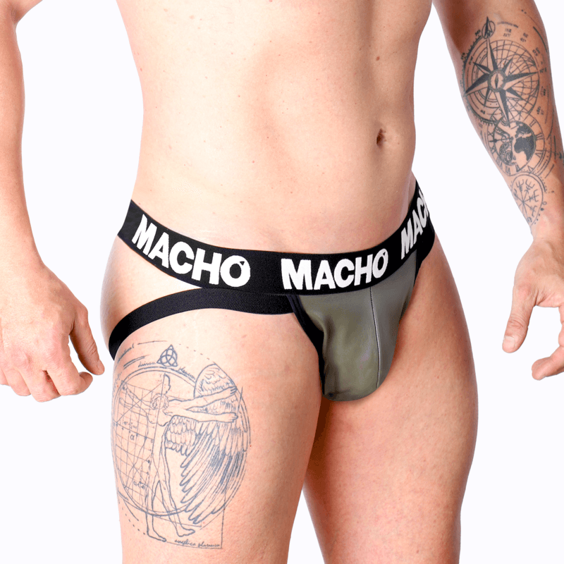 MACHO - MX27GR JOCK CUERO GRIS BEIGE M - Optelum