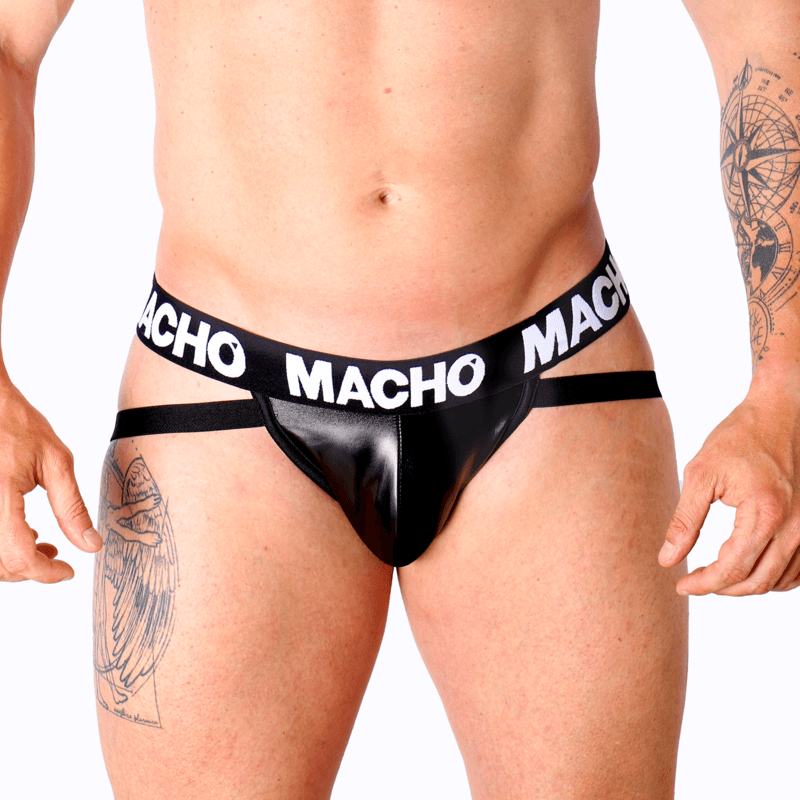 MACHO - MX25NC JOCK CUERO NEGRO M - Optelum