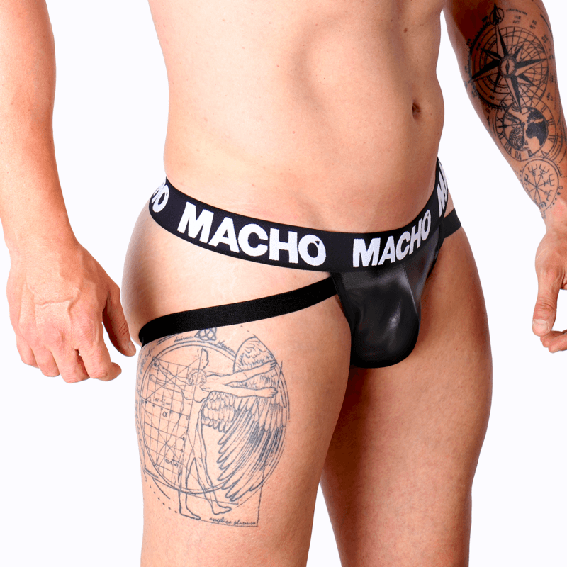 MACHO - MX25NC JOCK CUERO NEGRO M - Optelum