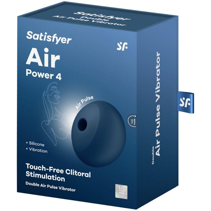 SATISFYER - AIR POWER 4 ESTIMULADOR & VIBRADOR 12 VIBRACIONES AZUL - Optelum